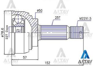 AKS KAFASI DIŞ ACCENT 95-06  EXCEL 90-94  LANCER 84-91  GETZ 03-06  BENZİNLİ 25X50X22 resmi