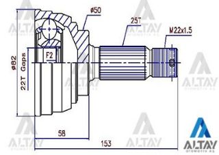 AKS KAFASI DIŞ ACCENT 95-06  GETZ 03-06  ABSLİ 29 DİŞ BENZİNLİ 25X50X22 resmi