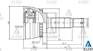 AKS KAFASI DIŞ ELANTRA 90-00 SOL  ELANTRA 00=  ABSLİ 25X50X30 resmi