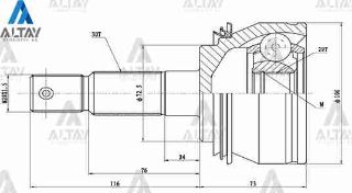 AKS KAFASI DIŞ HİLUX 06-11  30X72.5X29 resmi