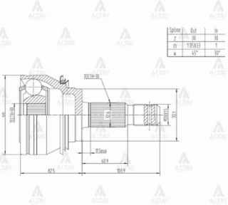 AKS KAFASI DIŞ HİLUX VIGO 06=  4X4 3.0 D4D 30X30X70 resmi