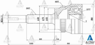 AKS KAFASI DIŞ RAV-4 00=  ABSLİ 48 DİŞ 26X27X63 resmi