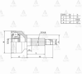 AKS KAFASI DIŞ SORENTO 02-09  2.5 CRDI 28X25X56 resmi