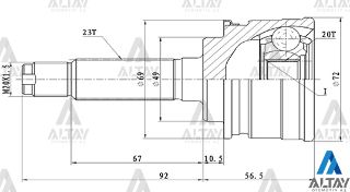 AKS KAFASI DIŞ SWİFT 97-02 MACAR  23X49X20 resmi