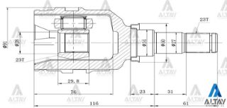 AKS KAFASI İÇ COROLLA 88-02  1.3-1.6  23X23X34 resmi