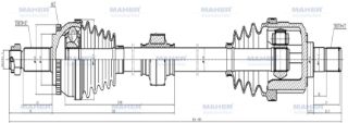 AKS KOMPLE ÖN İ30 07-11  DİZEL M-T SAĞ ABSLİ 46 DİŞ 954MM resmi