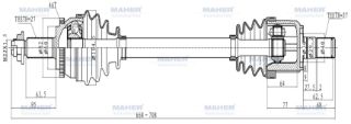 AKS KOMPLE ÖN İ30 12-16  BENZİNLİ A-T SOL ABSLİ 46 DİŞ 668MM resmi