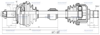 AKS KOMPLE ÖN ACCENT 11= BLUE  DİZEL SOL M-T 1.6 ABSLİ 48 DİŞ 647MM resmi