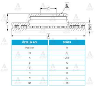 FREN DİSKİ PRIMERA 90-02  ALMERA 02-02  ARKA DÜZ 258-4 resmi