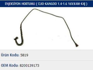 ENJEKSİYON HORTUMU CLİO-KANGOO 1.4-1.6 16V.K4M-K4J resmi