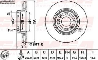 FREN DISK ON HAVA KANALLI 260-4 (RENAULT: CLIO III "1.2 16V-1.4-1.5 DCI-1.6 16V"-MODUS-MEGANE II 1.4 16V/NISSAN : MICRA-K12 03>10/NOTE 07>11 ) resmi