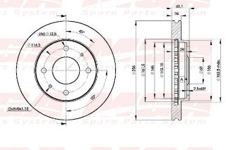 FREN DISK ON HAVA KANALLI 256-4 (MITSUBISHI: CARISMA 96>06 "1.8"/GALANT 92>02/VOLVO S40-V40 ) resmi