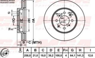 FREN DISKI ON HAVALI (258-4)-(HONDA: JAZZ 2009>2012/CITY 2009>2012  ) resmi