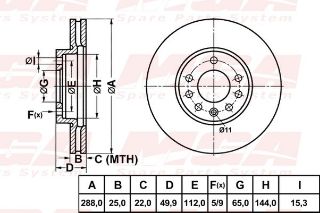 FREN DISK ON HAVA KANALLI 285-5 ( OPEL: VECTRA C 02 -  ) resmi