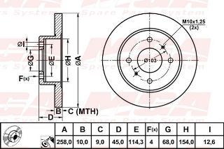 FREN DISK ARKA DUZ 258-4 ( NISSAN: PRIMERA 96 - 02 / NISSAN: ALMERA II 00 - 10) resmi