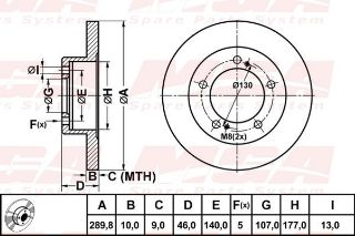 FREN DISK ON DUZ 290-5 ( SUZUKI: SAMURAI SJ50 SJ413 88 - 00 ) resmi