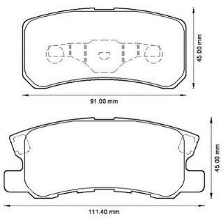 BALATA FREN ARKA - ( MITSUBISHI : ASX 11>12 / OUTLANDER 07> / GALLOPER / PAJERO 00> // PEUGEOT : 4007 // CHRYSLER : VOYAGER ) resmi