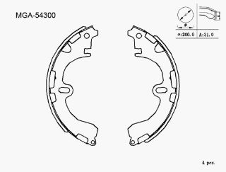 BALATA FREN PABUC ARKA-(TOYOTA: COROLLA 88>02  "AE92-AE100-AE101-AE111")K2311 resmi