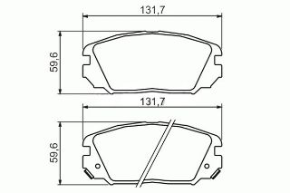 BALATA FREN ON-(HYUNDAI: SONATA 06>11 / TUCSON 04>10 / SPORTAGE 2.0 İ 2.0 CRDİ 04> ) resmi