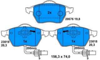 ON FREN BALATASI-KABLOLU-  (VW PASSAT 97-05  AUDI A4 99-05  A6 98-05  SKODA SUPERB 02-08) resmi