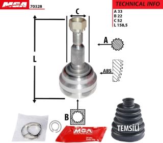 AKS KAFA DIS-(OPEL: ASTRA G 98>04 "1.4-1.6"/VECTRA B 98>04 "1.6" )  (33×22×52) resmi