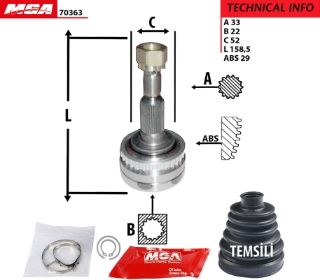 AKS KAFASI DIS ABSLI ( OPEL : VECTRA B 1.6 16V 95-03 ) 22×33×52 resmi