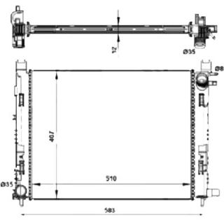 SU RADYATORU  (RENAULT : CLIO IV CAPTUR /DACIA: DOKKER  DUSTER  LOGAN MCV II LODGY  SANDERO II  1.5DCI  1.6  12-) 513×414×23 resmi