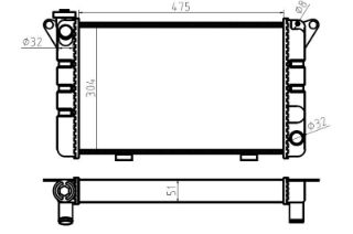 SU RADYATORU MEKANİK ( RENAULT : R12 ) 51MM ALUM.  3 SIRALI 475×304×51 resmi