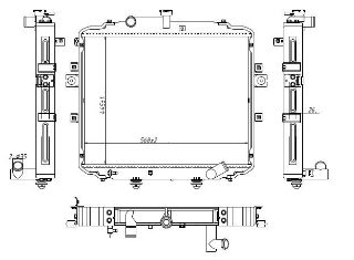 SU RADYATORU BRAZING  (HYUNDAI: H100 KAMYONET "2.5TCI" 04> )  445×568×26 resmi