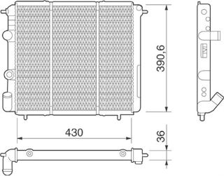 SU RADYATORU MEKANİK ( RENAULT : R19 1.4 E7J 16IE K7M AC ) 430×396×34 resmi
