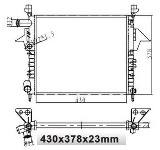 SU RADYATORU MEKANİK ( RENAULT : TWINGO 1.2 8V --97 NAC ) MUSUR DELIKLI 430×378×23 resmi