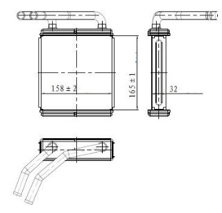 KALORİFER RADYATORU BRAZING (HYUNDAI: H100 MINIBUS 93>00) 166×158×32 resmi