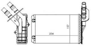 KALORIFER RADYATORU MEKANİK ( RENAULT : CLIO II TUM MODELLER ) 234×157×42 resmi