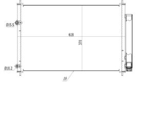 KLIMA RADYATORU KONDENSER (TOYOTA: COROLLA 07>18 "1.33-1.4 D4D-1.6-1.8"/ AURIS 07>18 /  AVENSIS 08> / VERSO 09> ) 618×370×16 resmi