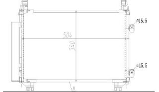 KLIMA RADYATORU KONDENSER (TOYOTA: YARIS  1.0 VVT-I  / 1.3 VVT-I  05-) 504×340×16 resmi