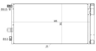KLIMA RADYATORU (RENAULT: FLUENCE 1.6 16V 08- ) 695×351×16 resmi
