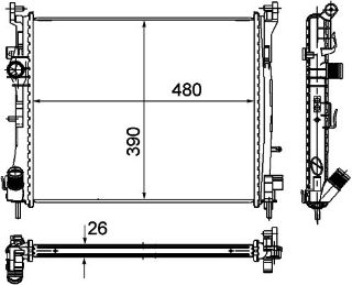 RADYATÖR CLİO II-SYMBOL II 1.5DCI AC MEK 479X414X27 resmi