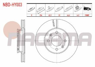 FREN DİSKI ÖN HAVALI 4 BJN 256X22X62,2X46,6 HYUNDAİ ACCENT ERA 1.4İ 16V - 1.5 CRDI  -1.6 CVVT 2006-2012/ I20 1.2 D-CVVT - 1.4 CVVT - 1.4 CRDI 2008-2015/ KİA RİO II 1.4İ 16V - 1.5 CRDI 2006-2011 resmi