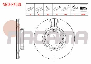 FREN DİSKI ÖN HAVALI 4 BJN 242X19X86X40,5 HYUNDAİ EXCEL 1.3İ - 1.5İ 1990-1995/ ACCENT I 1.3İ - 1.5İ 1994-2000/ ACCENT II 1.3 - 1.5İ - 1.6İ 2000-2005 resmi