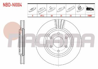 FREN DİSKI ÖN HAVALI  6 BJN 296X28X68X38 NİSSAN NAVARA (D40) 2.5 DCI 2005-2015 / PATHFİNDER (R51) 2.5 DCI 2005- resmi