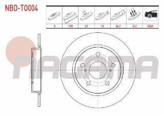 FREN DİSKI ARKA DÜZ 5 BJN 270X10X62X36,7 COROLLA (E15) 1.4 D-4D - 1.33 2007-2012/AURIS (ZRE15) 1.33 DUAL-VVT-I -1.4 D-4D -2007-2012/AURIS (NZE18,ZRE18) 1.33 - 1.4 D-4D  - 1.6 - 1.8 HYBRID 2012- resmi