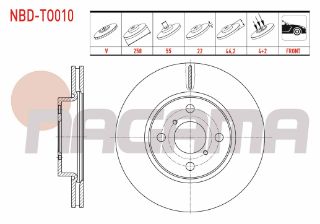 FREN DİSKI ÖN HAVALI 4 BJN 258X22X55X46,2 TOYOTA YARİS (P9) 1.0 VVT-I - 1.3 VVT-I - 1.4 D-4D 2006-2010 resmi