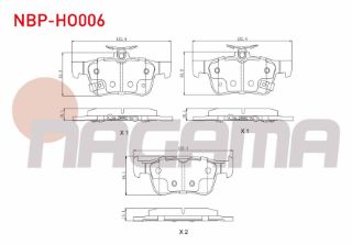 FREN BALATA ARKA İKAZLI HONDA CİVİC X (FC) 1.6İ 2016- resmi