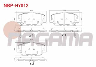 FREN BALATA ÖN İKAZLI HYUNDAİ ELANTRA 1.6 D-CVVT 2011-2015 / KİA CERATO 1.6 CRDI 2016- / KİA CERATO 1.6 MPI 2016- resmi