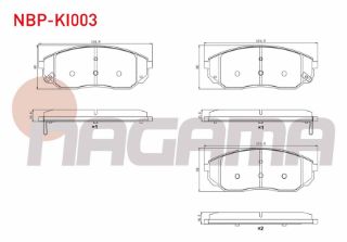 FREN BALATA ÖN İKAZLI KİA SORENTO I (JC) 2.4İ 2002-2009 / KİA SORENTO I (JC) 2.5 CRDI 2002-2009 resmi