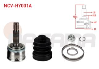 AKS KAFASI SOL SAĞ ÖN DIS 25X22X52,5 ABSLI 48 DIS UZUNLUK 152,5MM HYUNDAİ ACCENT ERA 1.4İ 16V - 1.6 CVVT 2006-2012/ HYUNDAİ GETZ (TB) 1.3İ - 1.5 CRDI 2002-2008 resmi