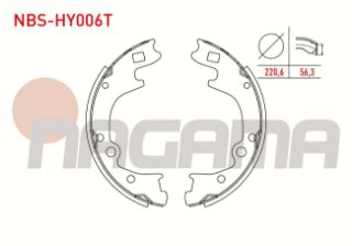 FREN PABUC BALATA ARKA 220,6X56,3MM +1MM DAHA KALIN HYUNDAİ H100 KAMYONET 2.5 D 2004- resmi