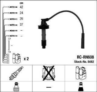 BUJİ BOBİN KABLOSU LAGUNA-SAFRANE II 2.0İ 16V N7Q 95-01 -VOLVO S40 1.6 1.8 95-99 2.0 95-04 RC-RN608 resmi