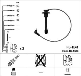 BUJİ KABLOSU TOYOTA COROLLA 1.6 4 AFE ENJEKSIYONLU (RC TE41 / 05) resmi