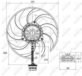 FAN MOTORU 290MM FABIA POLO 1,2 / 1,4 / 1,9D resmi